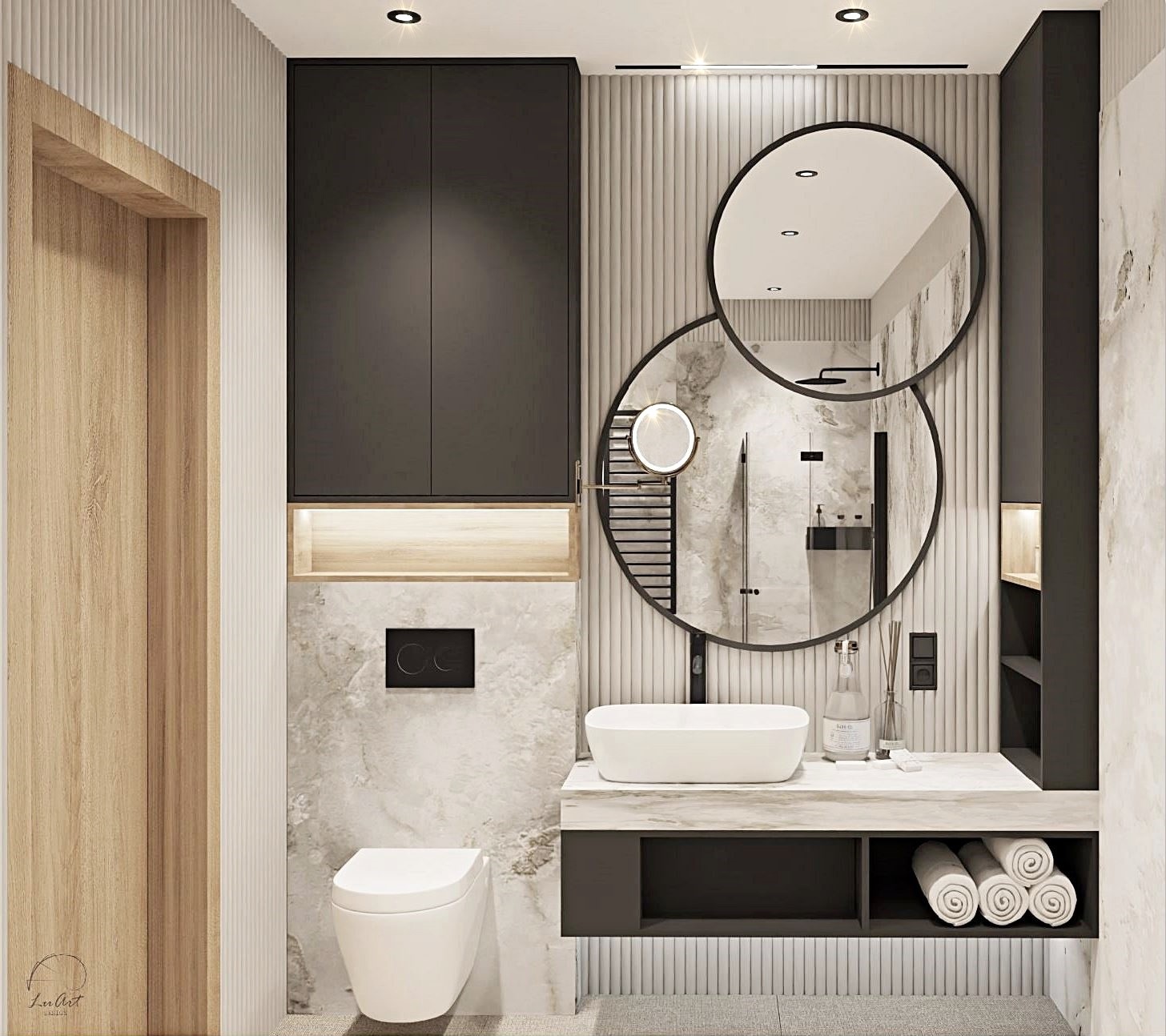 Zdjęcie 4 - Aranżacja małej łazienki z prysznicem w płytkach z kolekcji Onice Bianco